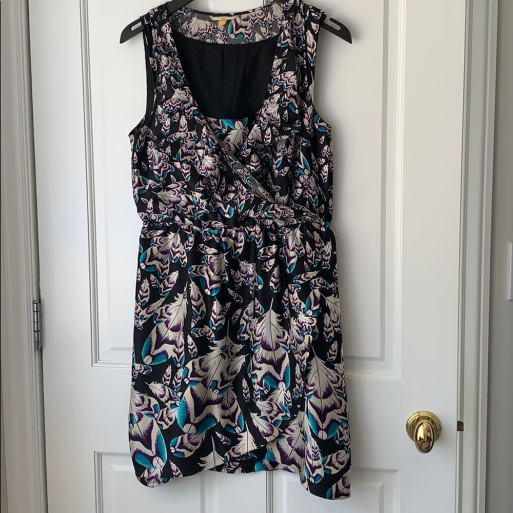Leifsdottier Pavo Real Dress feather print